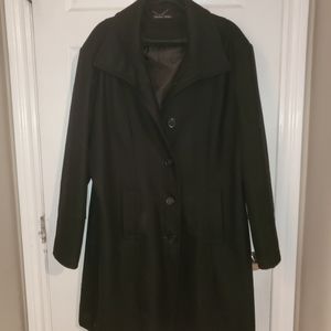 Black Wool- Blend Pea Coat